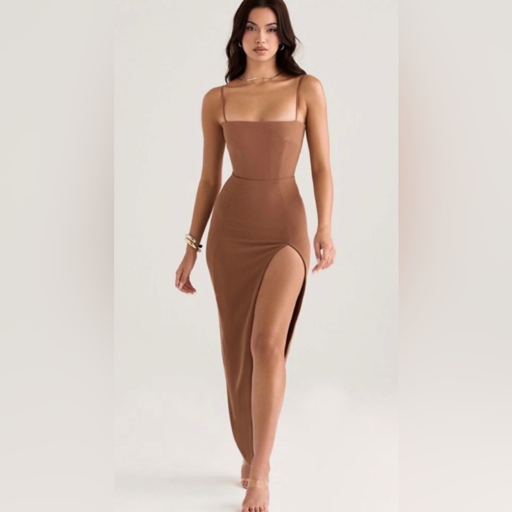 House of CB Jaida Corset Princess Stretch Crepe Body-Con Maxi Dress size L+ - Picture 3 of 10